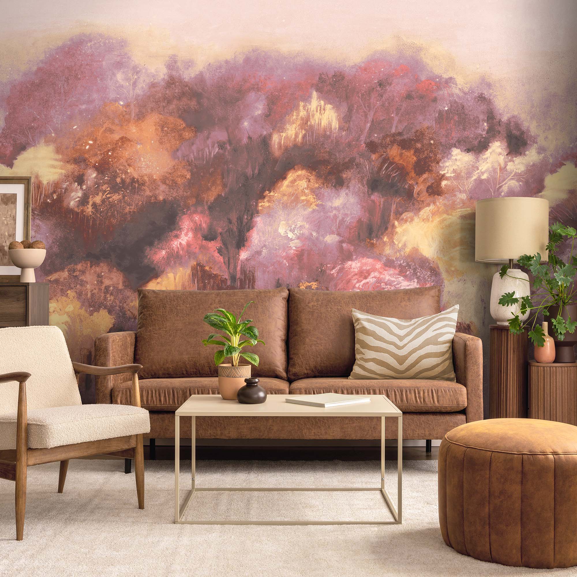 Pastoral Spice Mural Wallpaper – Botanical Scenic Design, Paste-the ...