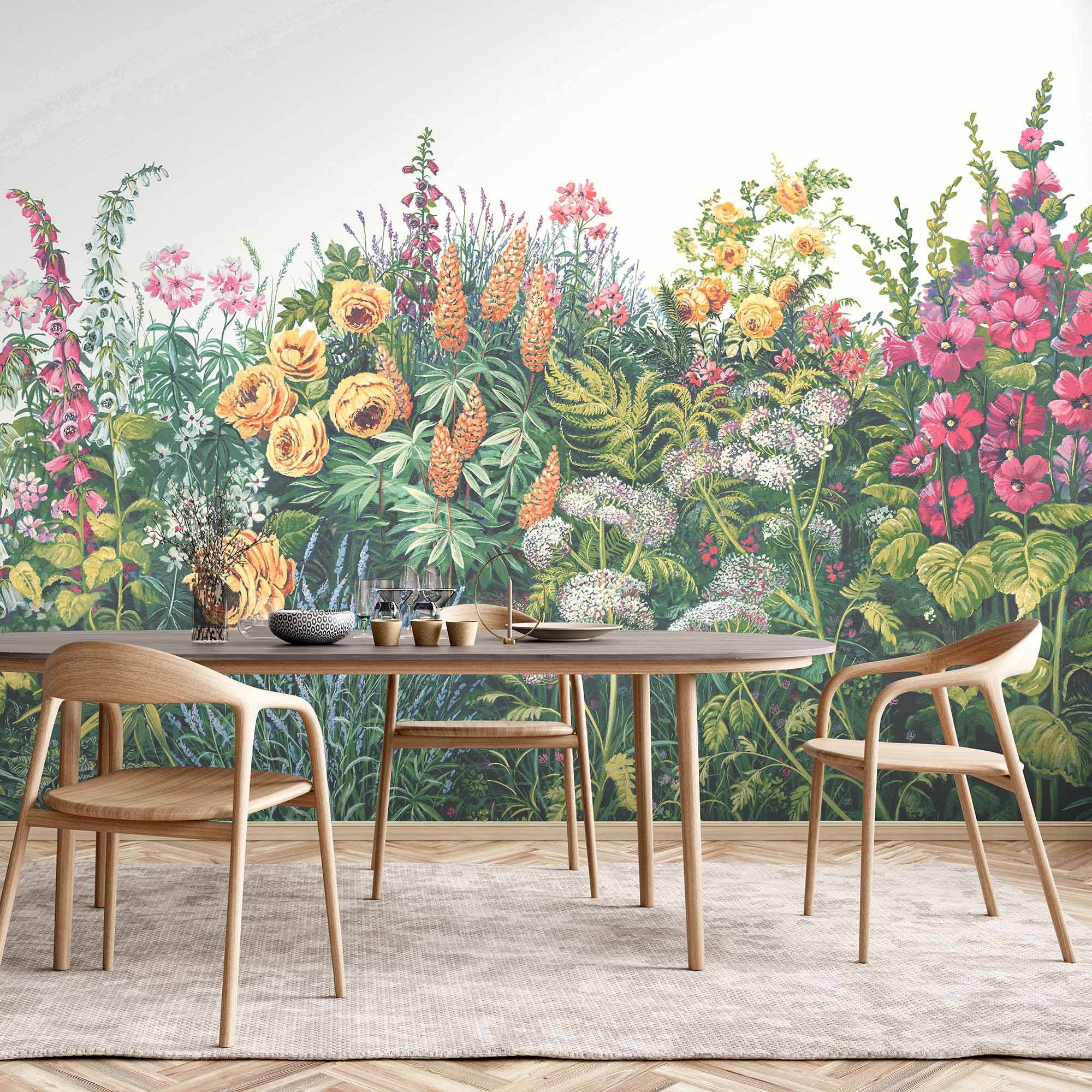 Gardenia Summer Mural – Botanical Floral Wall Mural, High Quality ...