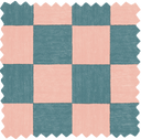 Battenberg Coral Teal Linen Fabric