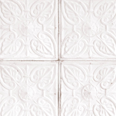 Tin Tile in White Wallpaper by Woodchip & Magnolia
