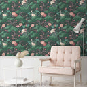 Crane Bird in Forest Green Wallpaper By Woodchip & Magnolia