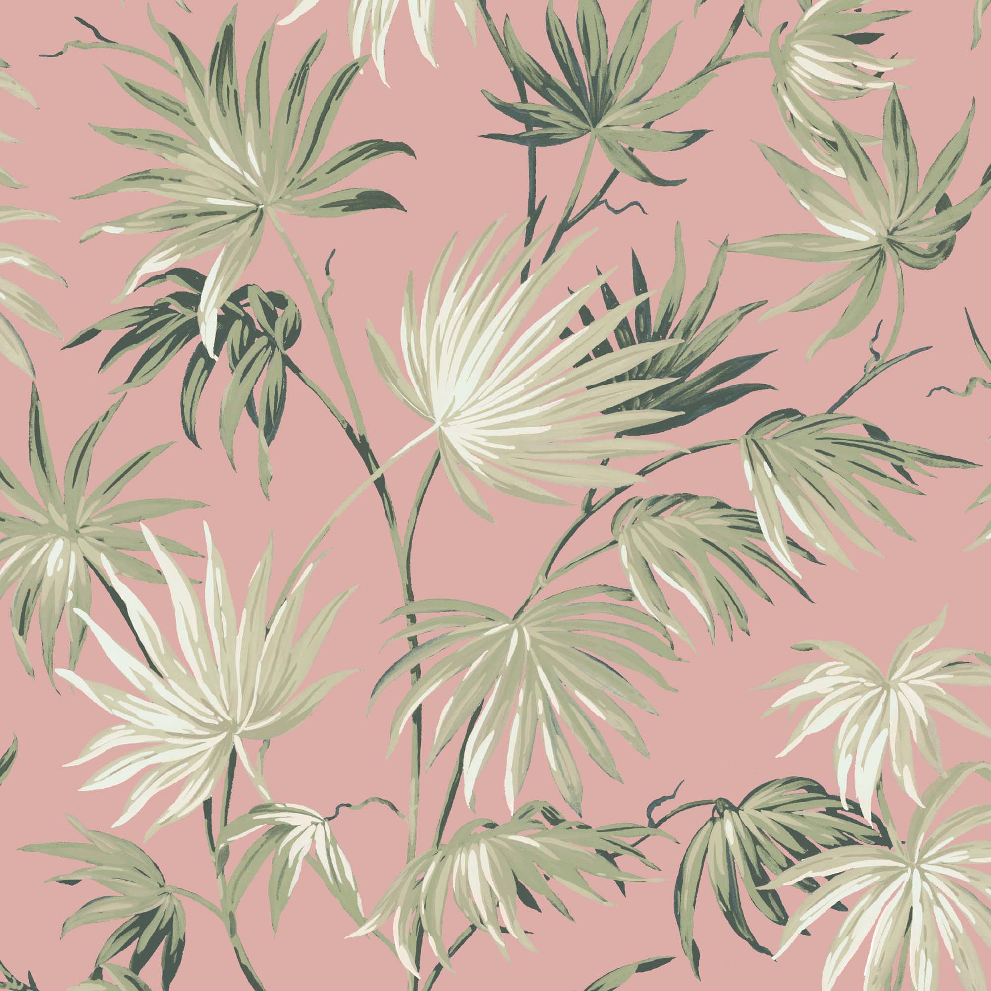 Tropical Wallpaper With Pink Background