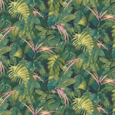 Lush Green/Pink Wallpaper