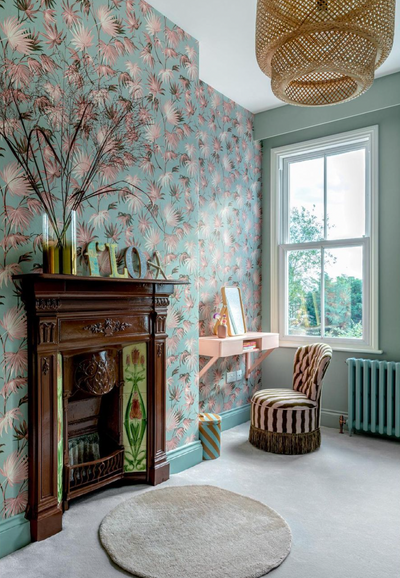 Blue & Pink For a Little Girls Bedroom by Designer Emma Gurner
