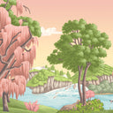 Pavilion Gardens Coral Pink Mural