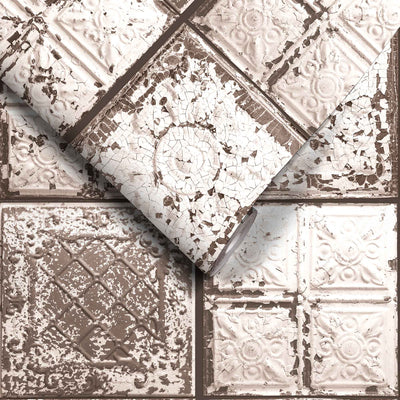 Tin Tile Rust Wallpaper