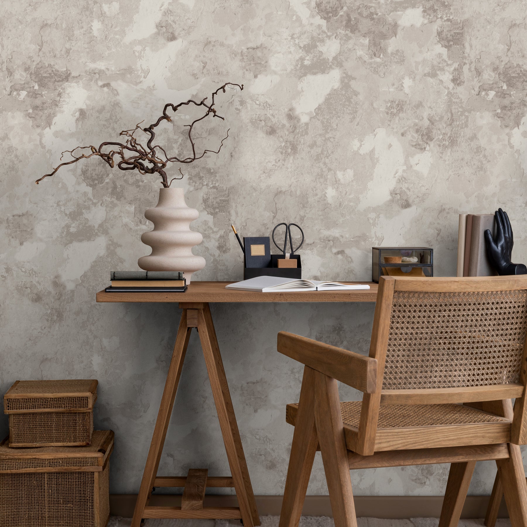 Raw Wall Stone Wallpaper Wallpaper Grey, White, Stone, Textured, Rustic