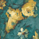 Expressive Floral Teal/Yellow Ready Made Mural