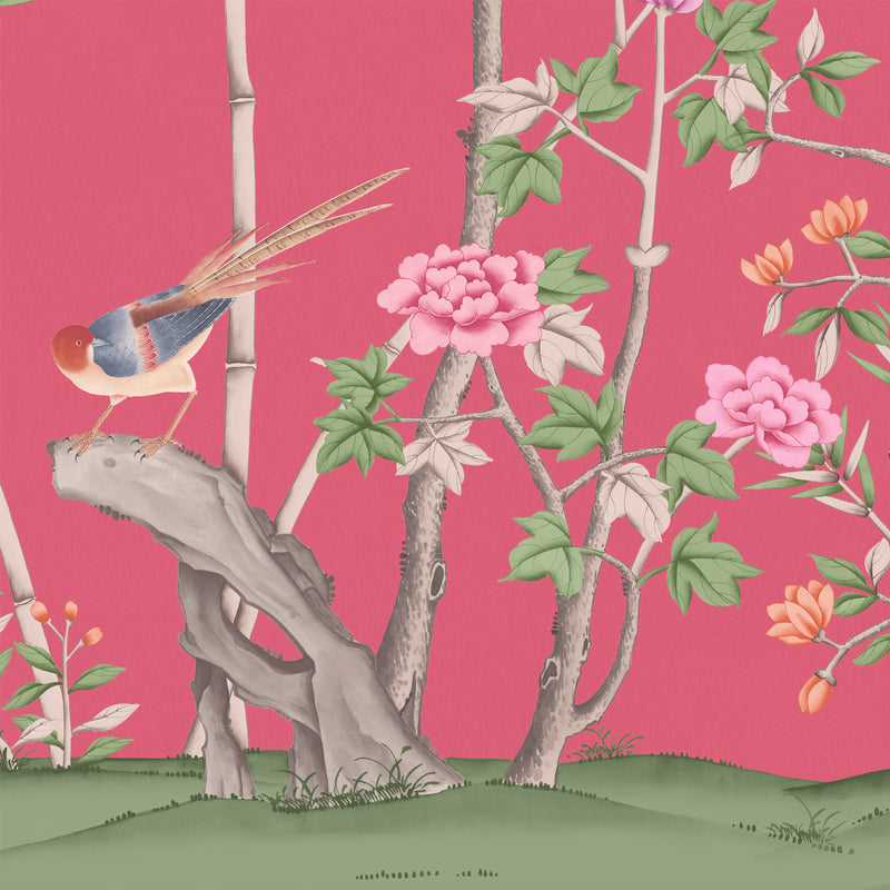 The Garden of Dreams - Fuchsia Pink Ready Made Mural