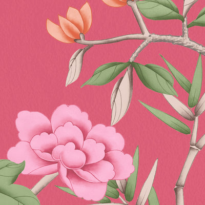 The Garden of Dreams - Fuchsia Pink Ready Made Mural
