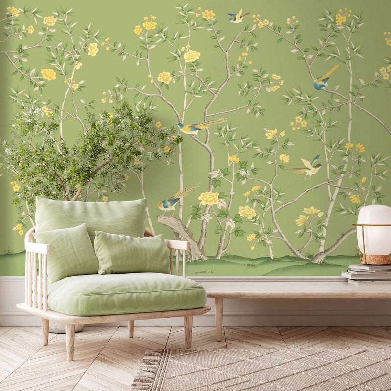 The Garden of Dreams - Chartreuse Mural