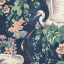Maurice Navy/Coral Velvet Fabric