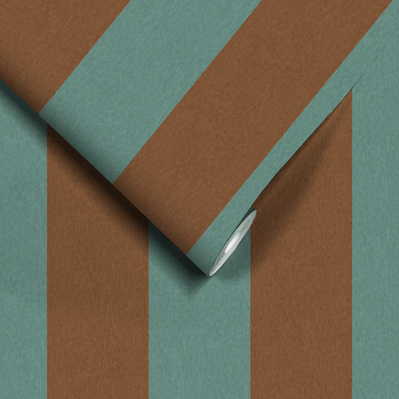 Awning Stripe Jade Wallpaper