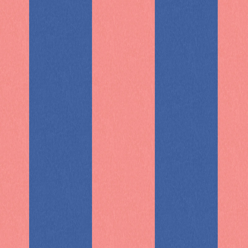 Awning Stripe Electric Blue Wallpaper