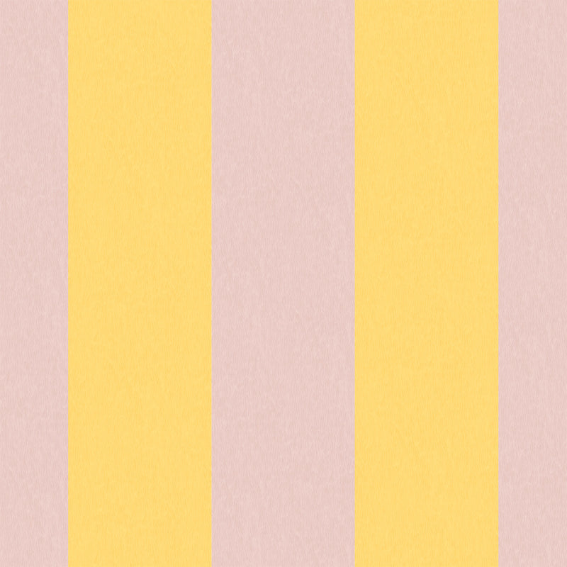 Awning Stripe Lemon Sherbet Wallpaper