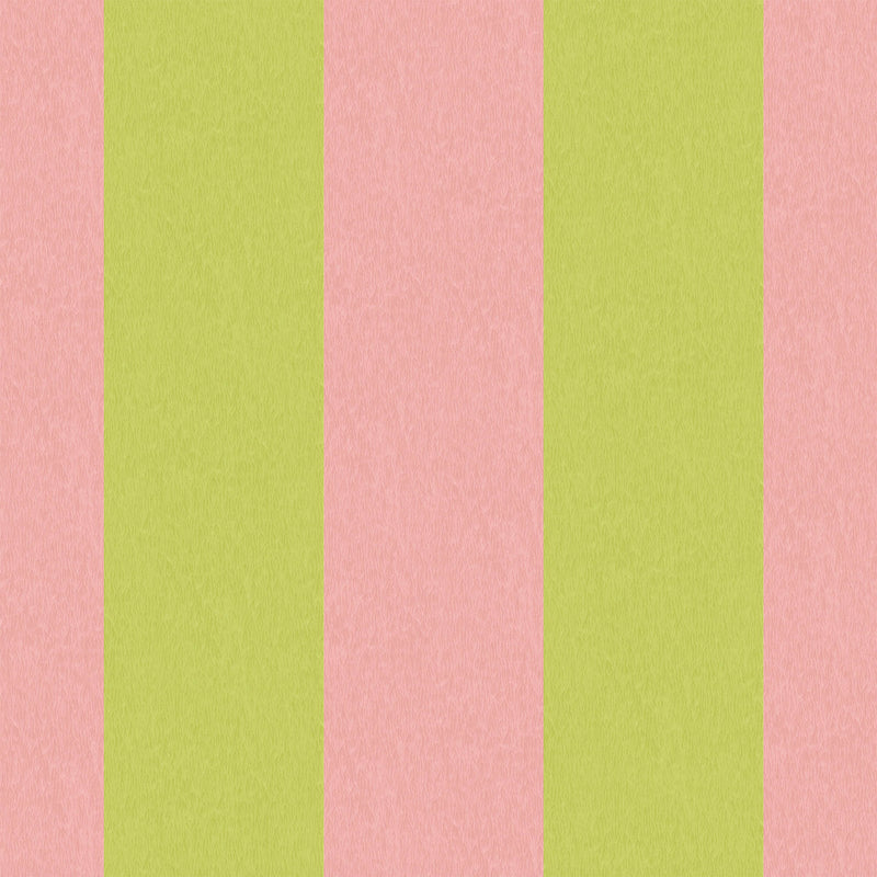 Awning Stripe Lime Rose Wallpaper