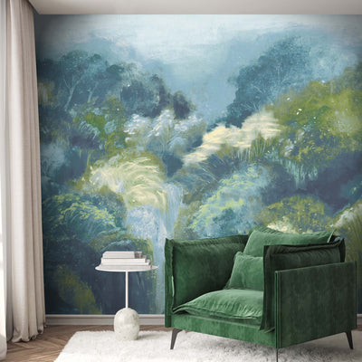 Pastoral Ink Blue Ready Made Mural