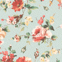 Lancashire Rose Duck Egg Linen Fabric