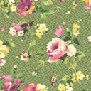 Lancashire Rose Olive Green Linen Fabric