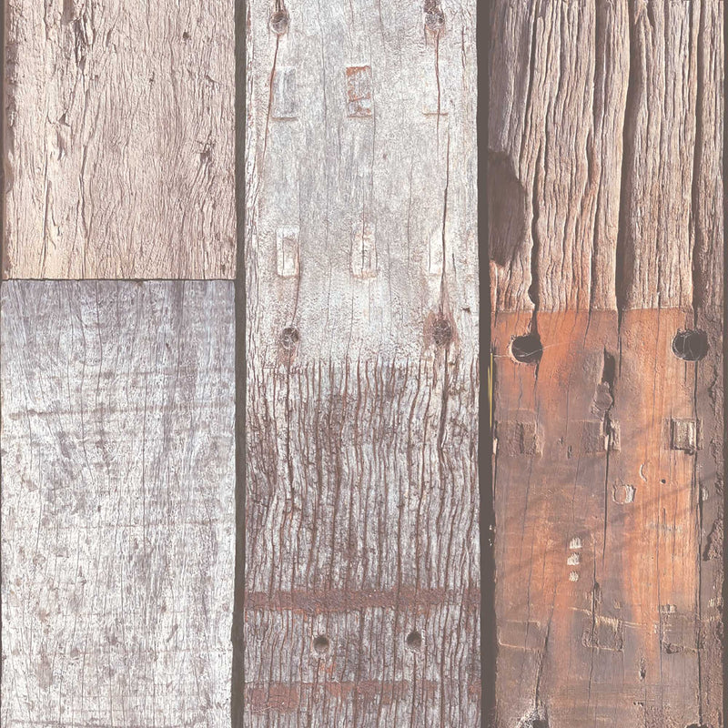 Driftwood Plank Rust Wallpaper