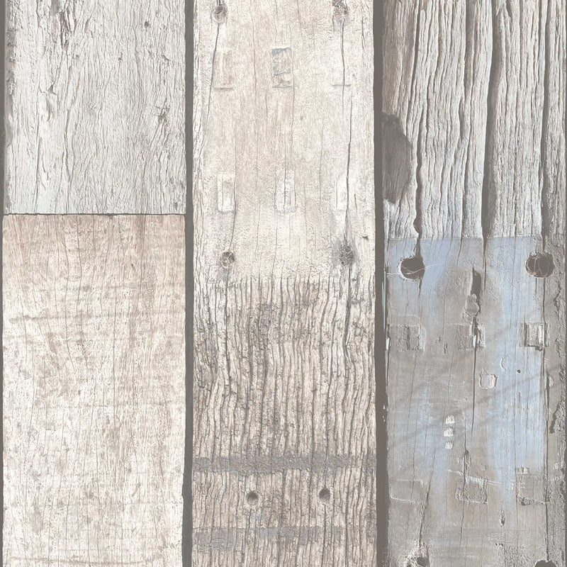 Driftwood Plank Pebble Grey Wallpaper