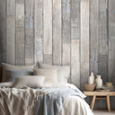 Driftwood Plank Pebble Grey Wallpaper