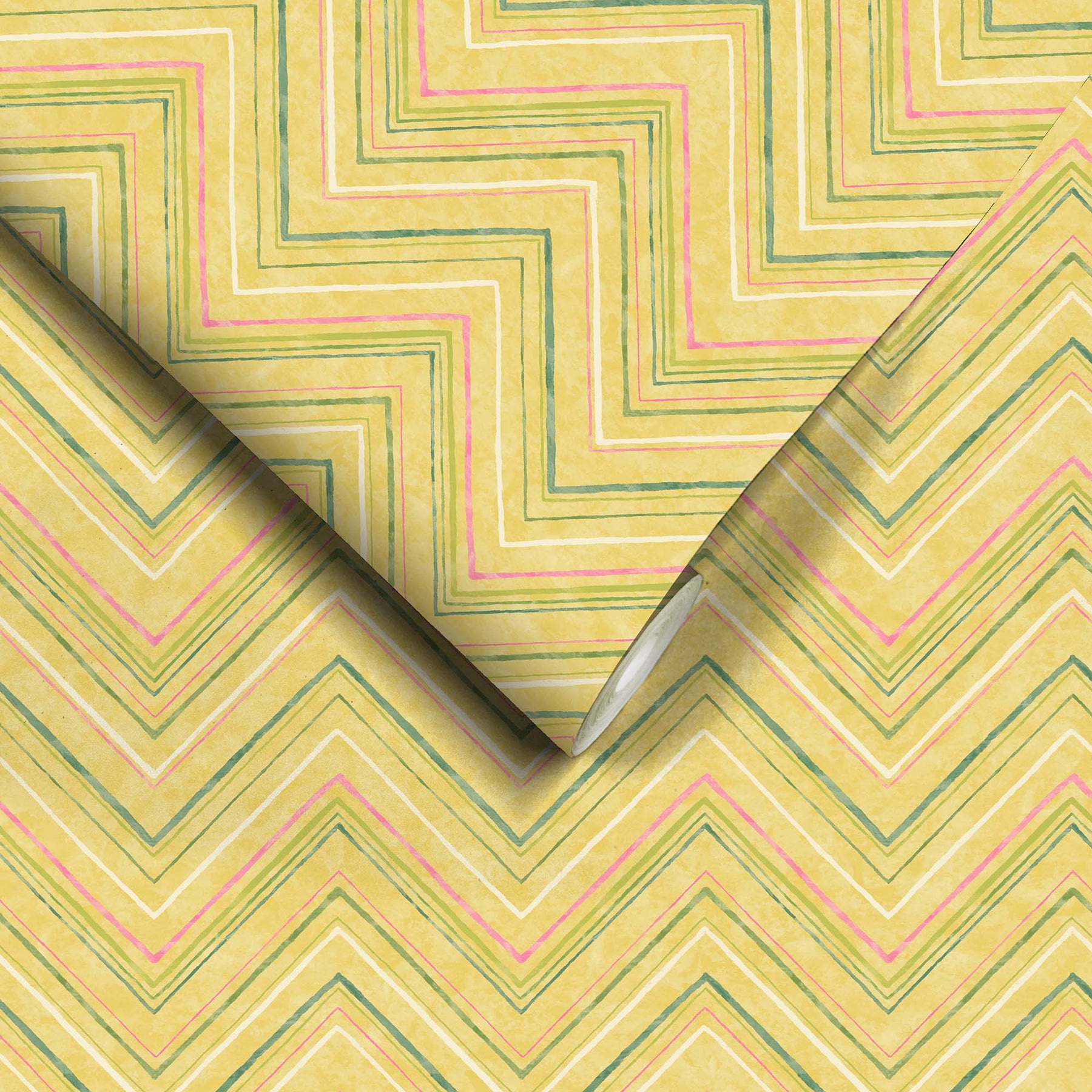 Skyway Mellow Yellow Wallpaper – Geometric Zigzag, Paste-the-Wall ...