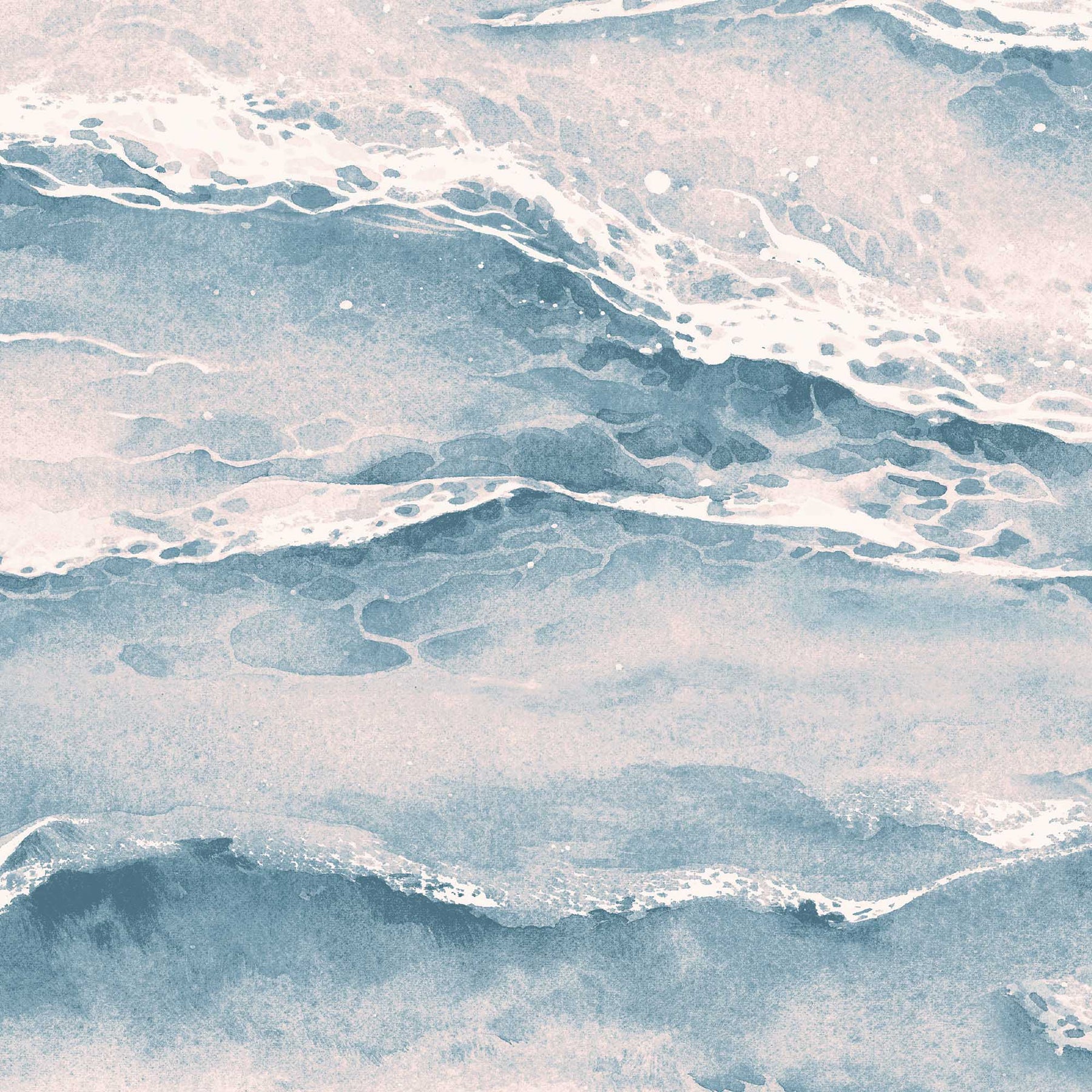 Ebb & Flow Sea Wave Ocean Sunset Wallpaper – Abstract Blue Design ...