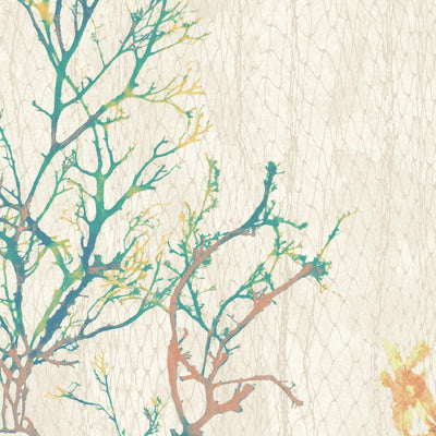 Seagrass Seaweed Stripe in Coral and Kelp Green
