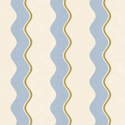 Cari Wave Sky Blue/Pebble Wallpaper