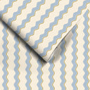 Cari Wave Sky Blue/Pebble Wallpaper