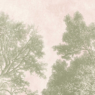 Kielder Olive Pink Cloud Mural