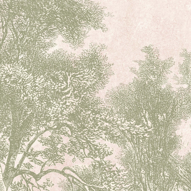 Kielder Olive Pink Cloud Mural