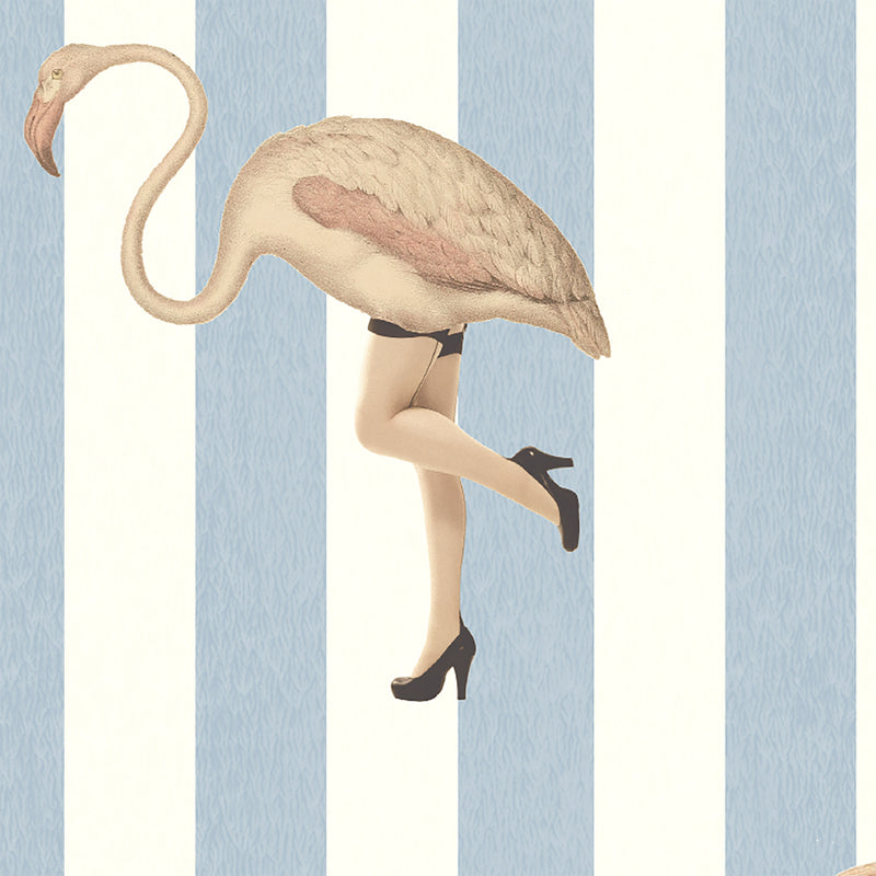 Marilyn Vintage Blue Stripe Wallpaper