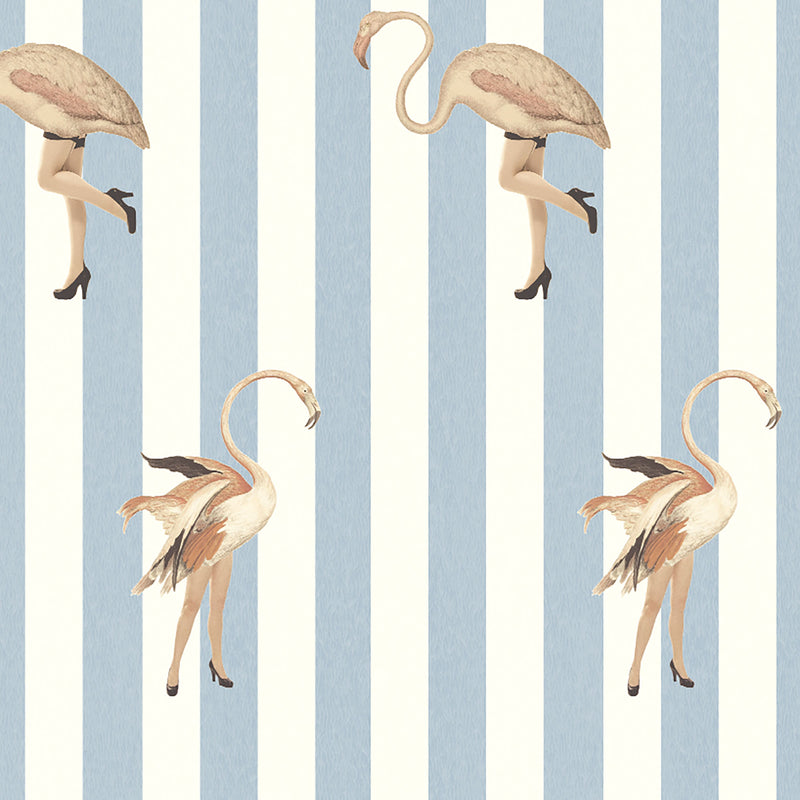 Marilyn Vintage Blue Stripe Wallpaper