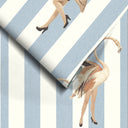 Marilyn Vintage Blue Stripe Wallpaper