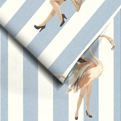 Marilyn Vintage Blue Stripe Wallpaper