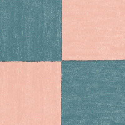 Battenberg Coral Teal Wallpaper