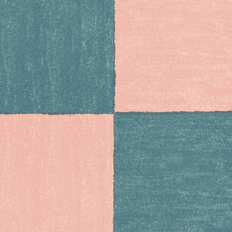 Battenberg Coral Teal Wallpaper