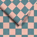 Battenberg Coral Teal Wallpaper