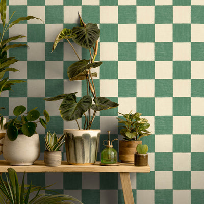 Battenberg Spinach Green Wallpaper