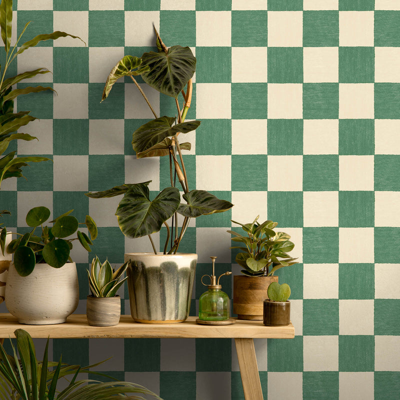 Battenberg Spinach Green Wallpaper