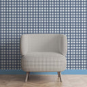Buffalo Plaid Denim Blue Wallpaper