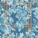 Verdant Trellis Denim Blue Wallpaper