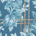 Verdant Trellis Denim Blue Wallpaper