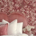 Verdant Trellis Claret Wallpaper
