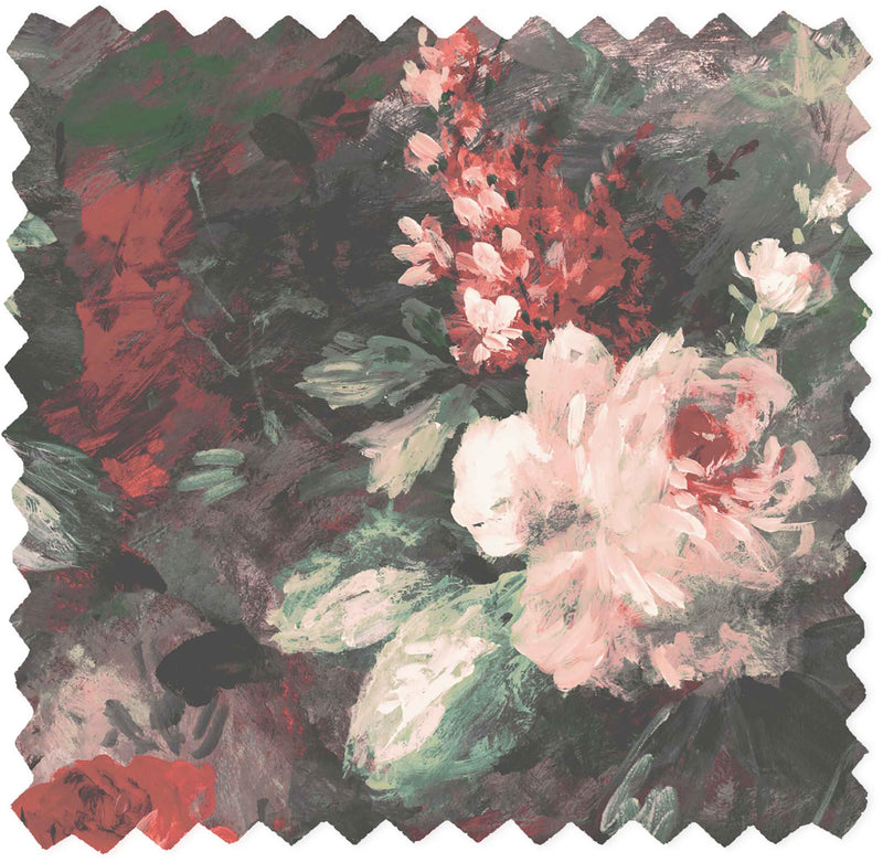 Ava Marika Blush/Rouge Floral Velvet Fabric