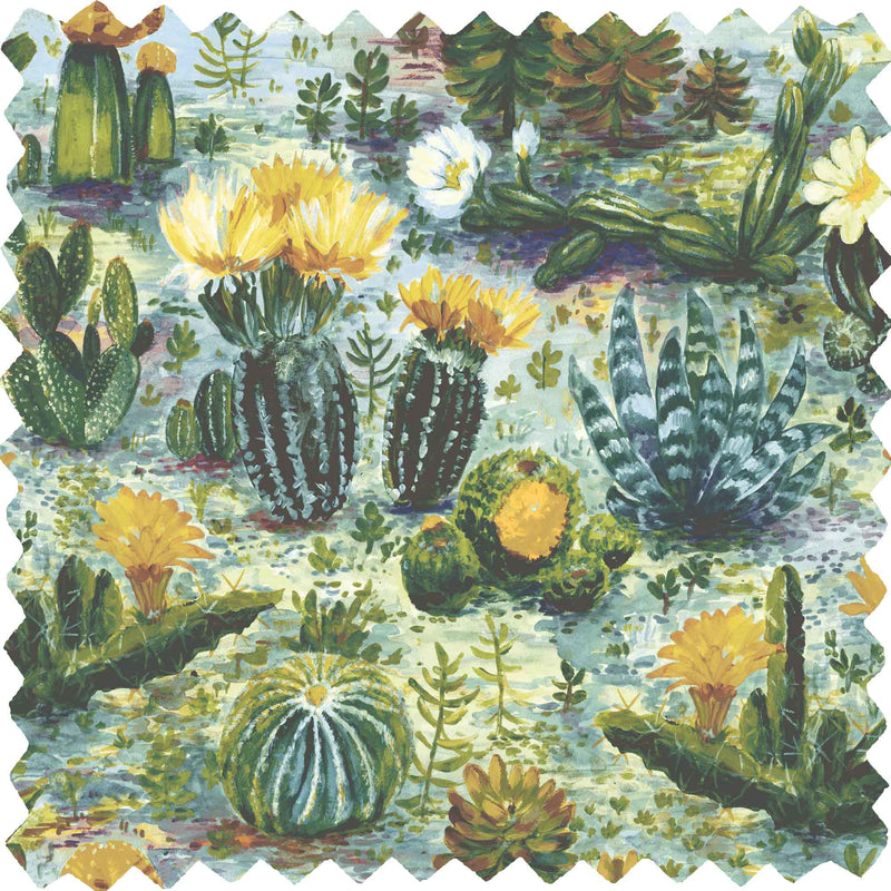 Cacti Dandelion Velvet Fabric