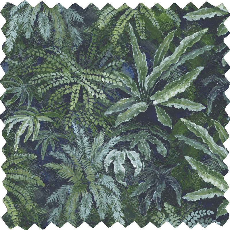 Fern in Lush Green Linen Fabric