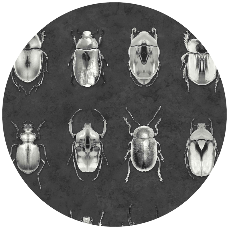 Beetle Jewels Silver Grey Velvet Fabric